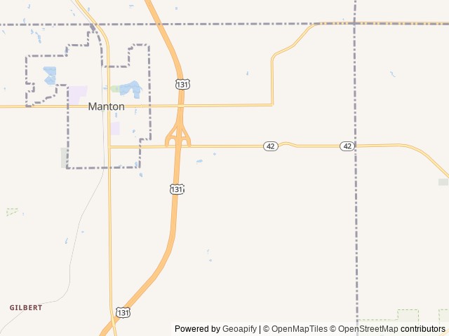 Map of The Campground location at Manton, MI, United States