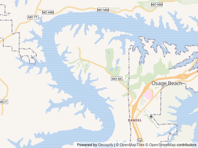Map of Lake Ozarks RV Resort, LLC location at Osage Beach, MO, United States