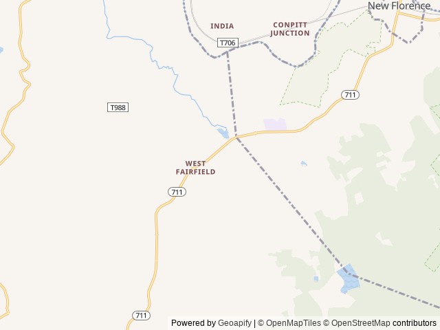 Map of Mirror Lake RV Camping & Fishing location at Pennsylvania 15944, PA, United States