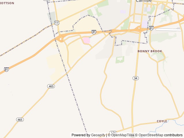 Map of Western Village RV Park location at Carlisle, PA, United States
