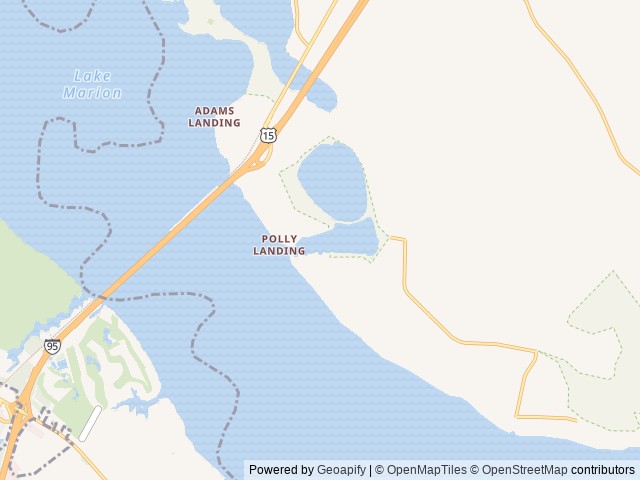 Map of Polly's Landing location at Summerton, SC, United States