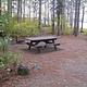Picture of picnic table and fire ring.