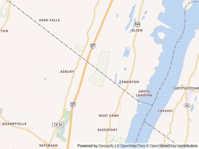 Map of Container Cabins in the Catskills location at Saugerties, NY, United States