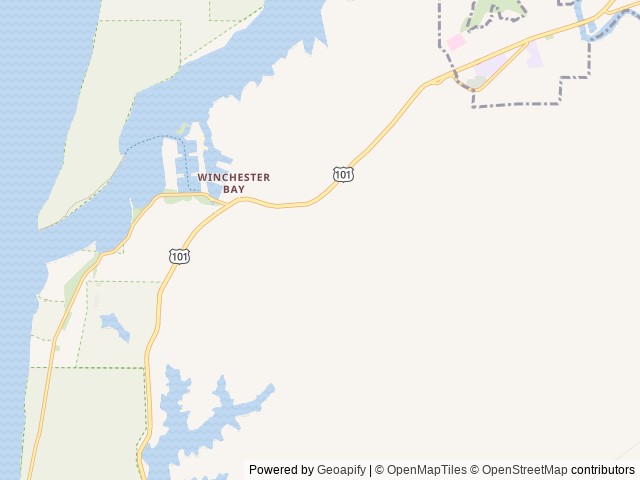Map of Oregon Coast RV Resort location at Reedsport, OR, United States