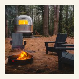 Camp Hudson Pines has a waterfront vintage Airstream in the Adirondacks near Saratoga Springs and Lake George