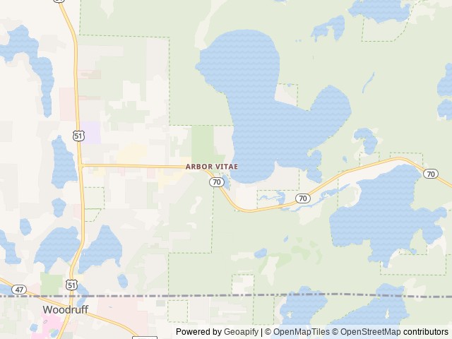 Map of Arbor Vitae Campground location at Arbor Vitae, WI, United States