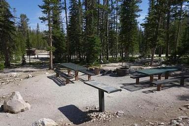 Site 3 (Double Site) Amenities - 2 picnic tables, campfire ring and preperation table