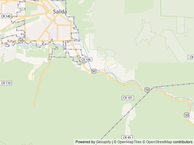 Map of Four Seasons RV Park location at Salida, CO, United States
