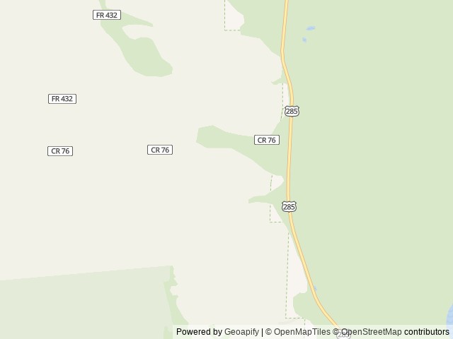 Map of Buffalo Springs location at Lake George, CO, United States