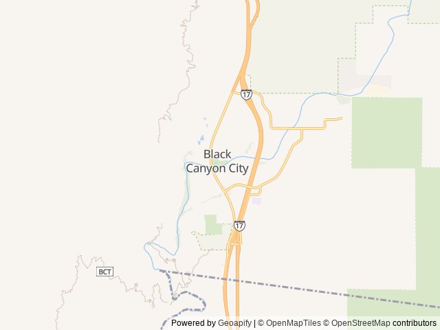 Map of Black Canyon Ranch RV location at Black Canyon City, AZ, United States