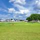 Large fenced dog park area with RVs visible in the background — demonstrates pet-friendly amenity and open grounds (from the amenities page image).