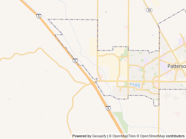 Map of Kit Fox RV Park location at Patterson, CA, United States