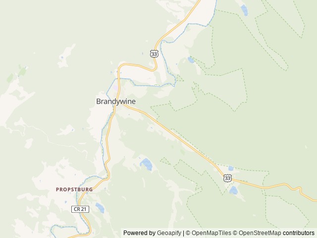 Map of Sanctuary Place RV Park location at Brandywine, WV, United States