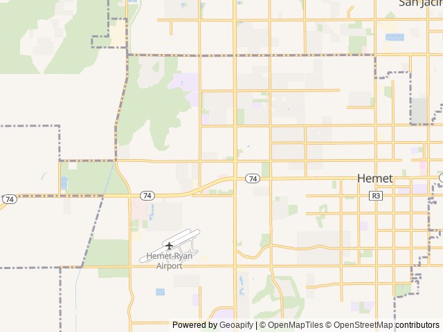 Map of Golden Village Palms RV Resort location at Hemet, CA, United States