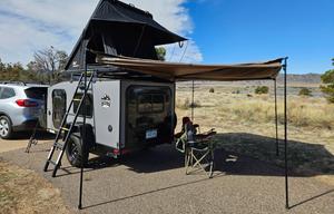 Off-Grid Teardrop Trailer Camper with Rooftop Tent