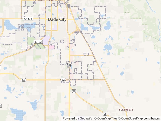 Map of Morningside RV Estates location at Dade City, FL, United States