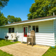White cabin at The Red Door Resort on Mille Lacs Lake