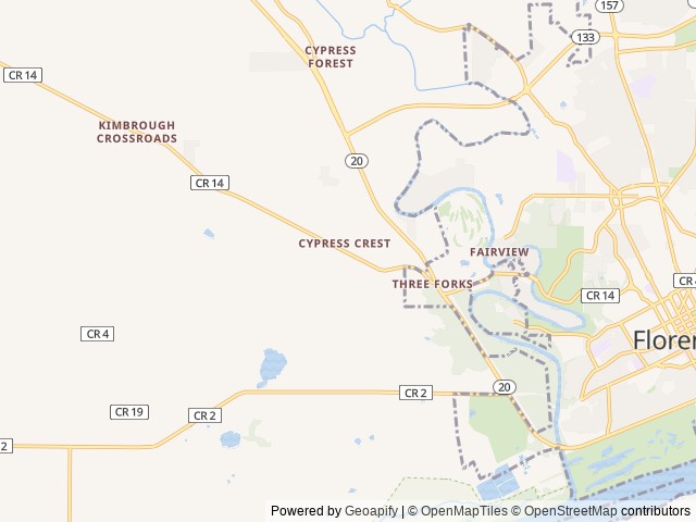 Map of Florence, AL RV Park location at Florence, AL, United States