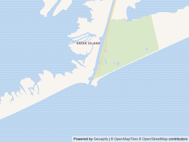 Map of Matagorda Bay Nature Park location at Matagorda, TX, United States