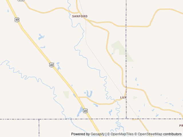 Map of Hattiesburg / Okatoma River KOA location at Hattiesburg, MS, United States