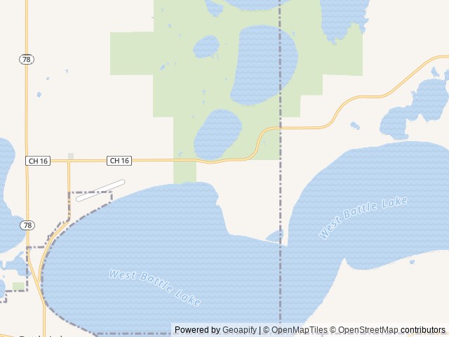 Map of The Grove Glamping location at Battle Lake, MN, United States
