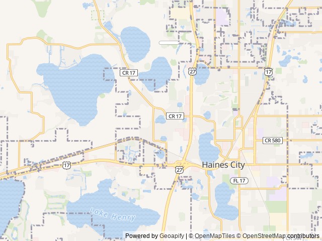 Map of Central Park location at Haines City, FL, United States