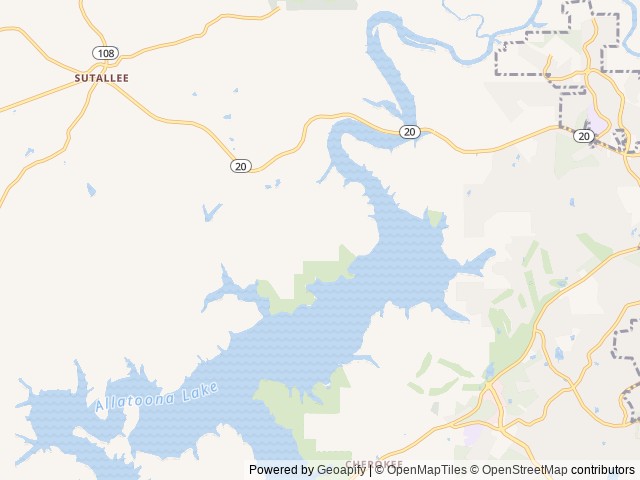 Map of Sweetwater Day Use Area (GA) location at Cartersville, GA, United States