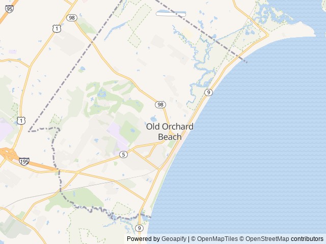 Map of Paradise Park Resort Campground location at Old Orchard Beach, ME, United States