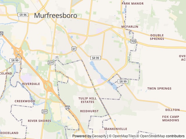 Map for Morin's Resort Family, Friends & Pets RV Rental near Murfreesboro, TN