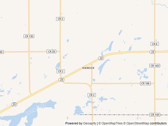 Map of Abbie N. Larson Memorial Campsite location at Hawick, MN, United States