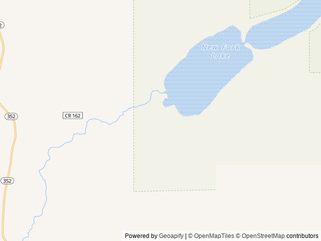 Map of New Fork Lake Group Campground location at Pinedale, WY, United States