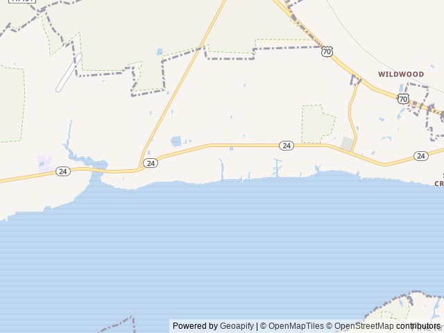 Map of Waters Edge RV Park location at Newport, NC, United States