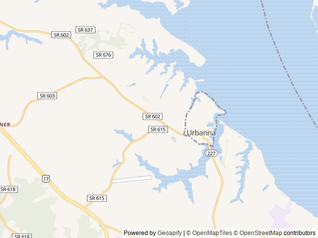 Map of Bethpage Camp-Resort location at Urbanna, VA, United States