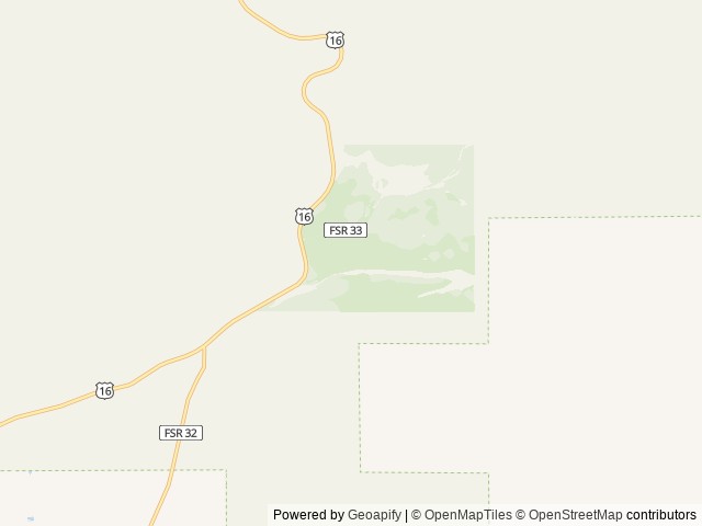 Map of Muddy Guard Cabin location at Buffalo, WY, United States