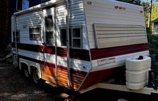 *Burning Man* Trailer setup on playa ready