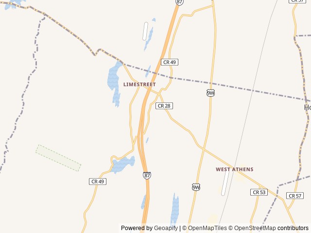 Map of Camp Catskills location at Catskill, NY, United States