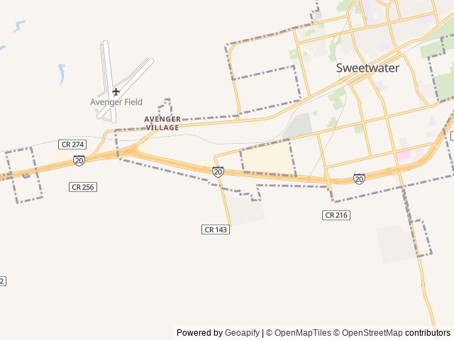 Map of Love's RV Stop-Sweetwater TX 475 location at Sweetwater, TX, United States