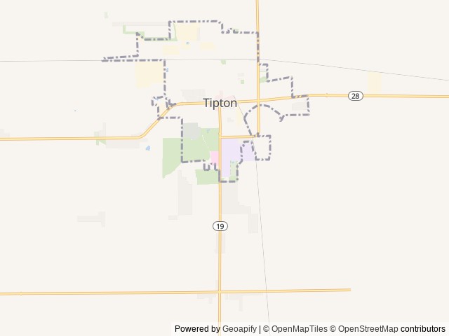 Map of Tipton County Fairgrounds location at Tipton, IN, United States