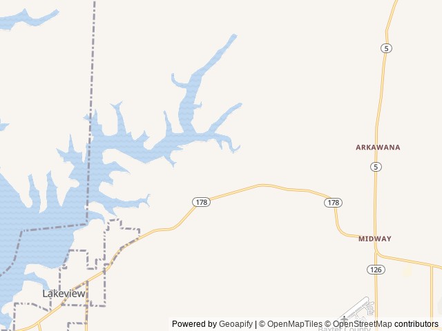 Map of Red Arrow Resort location at Midway, AR, United States