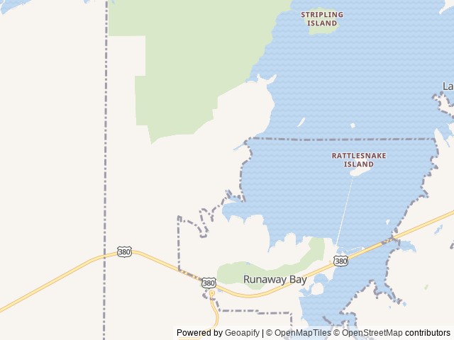 Map of Camp QYB location at runaway Bay, TX, United States