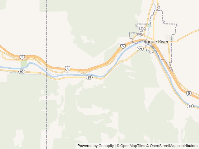 Map of Rogue River Campground & RV Resort location at Grants Pass, OR, United States