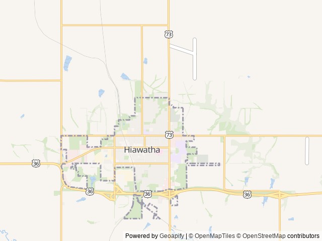 Map of BBCC Properties RV Park location at Hiawatha, KS, United States