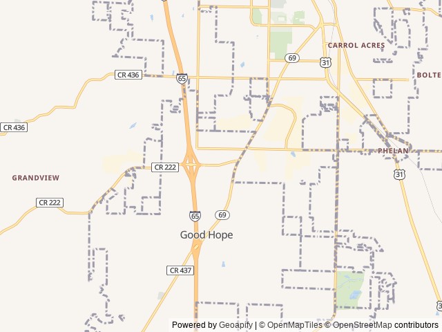 Map of Love's RV Hookup-Good Hope AL 877 location at Good Hope, AL, United States