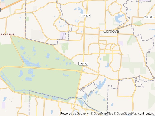 Map of Wolf River RV Village location at Cordova, TN, United States