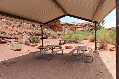 A photo of the Indian Creek Falls Group Site shelter