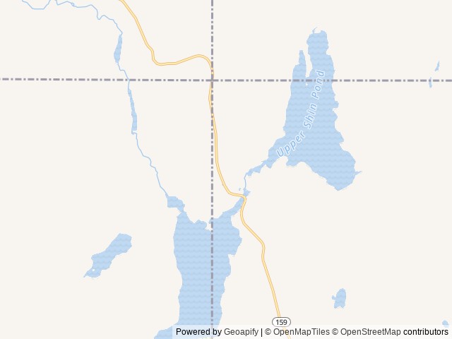 Map of Shin Pond Village Campground & Cottages location at Mt. Chase, ME, United States