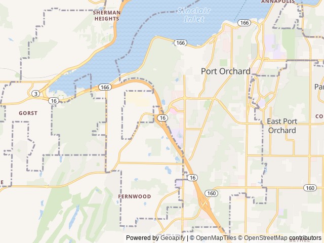 Map for 2017 wolf pup travel trailer near Port Orchard, WA