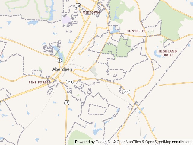 Map for The Sunseeker Haven near Aberdeen, NC
