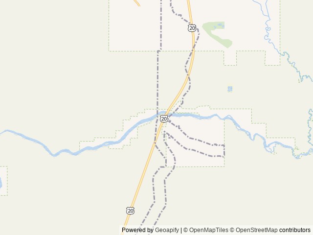 Map of Flat Rock (Idaho) location at Island Park, ID, United States