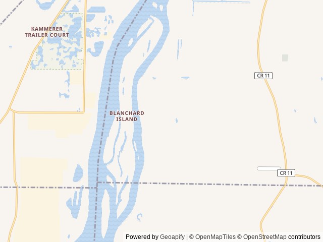 Map of Blanchard Island Recreation Area location at New Boston, IL, United States